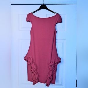 Dress, made in Italy, pink, dress with ruffles, zipper dress, italian brand